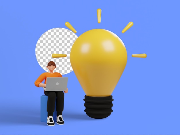 Business idea 3d render illustration isolated