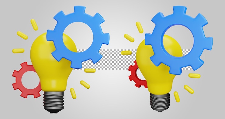 PSD business idea innovation on transparent background 3d render