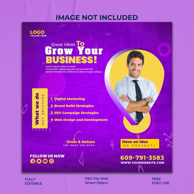 PSD business idea social media post template