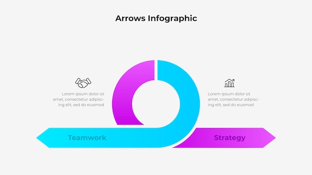 business infographic featuring circular diagram for strategy and teamwork visuals