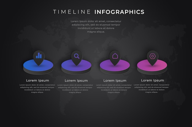 PSD business infographic steps