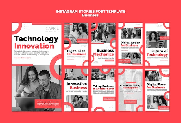 PSD business innovation instagram stories template