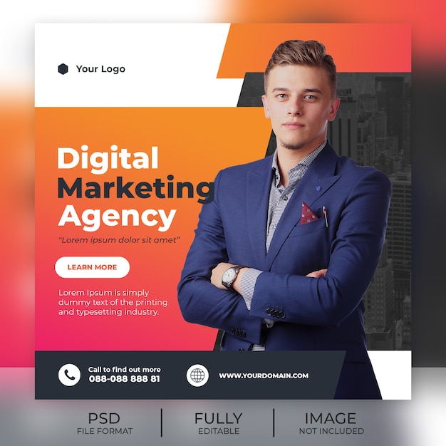 Business instagram post template banner