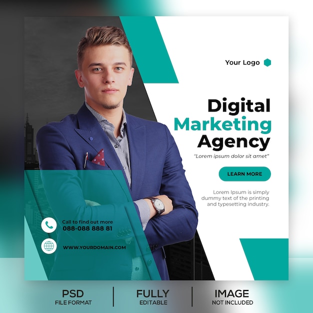 Business instagram post template banner