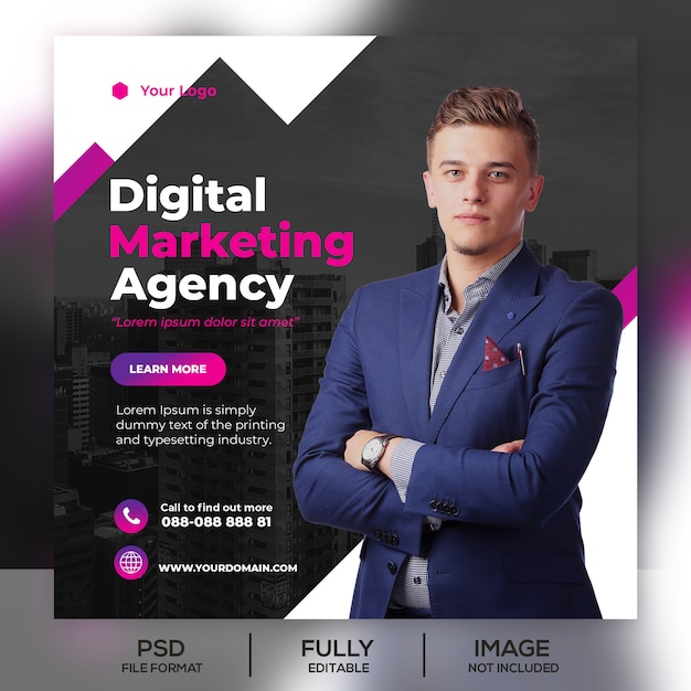 Business instagram post template banner