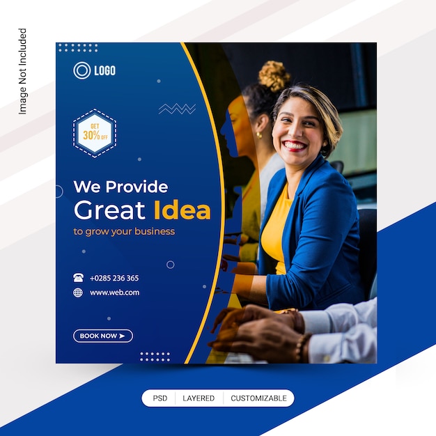 PSD progettazione del modello di post di affari instagram