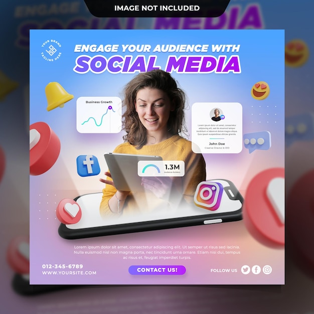 PSD business instagram social media post template