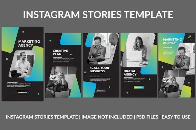 PSD modello di progettazione di storie di instagram aziendali