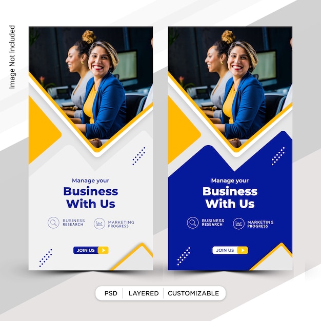 PSD business instagram stories post template