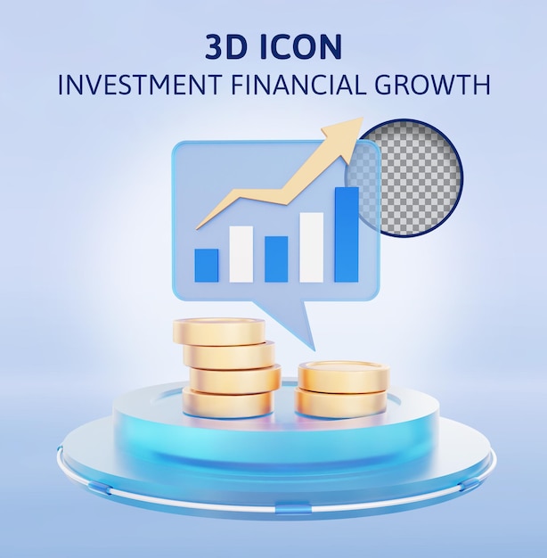 Business investment financial growth 3d rendering illustration