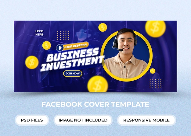 business investment promotion cover banner design template premium psd
