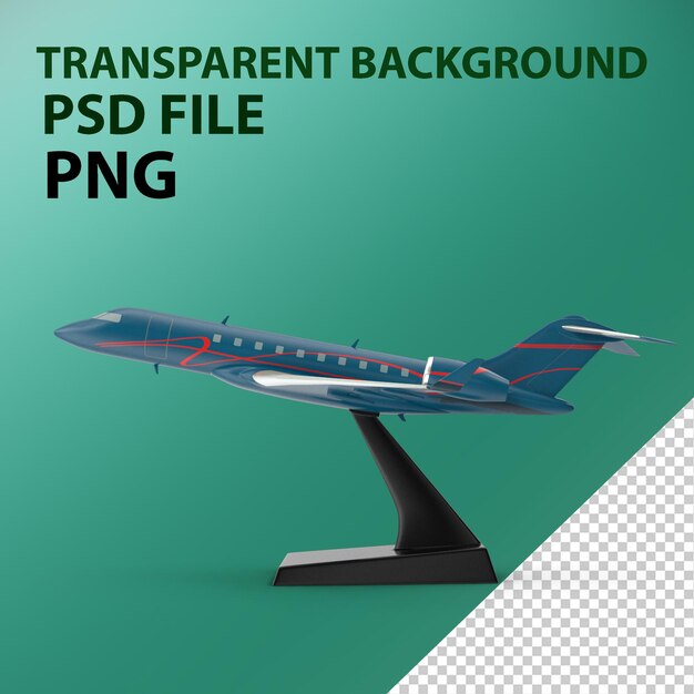 PSD business jet scale model met stand png