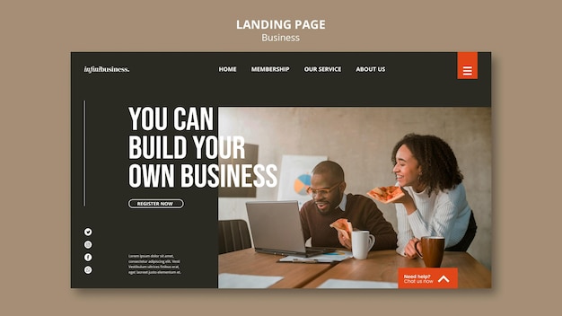 PSD business landing page