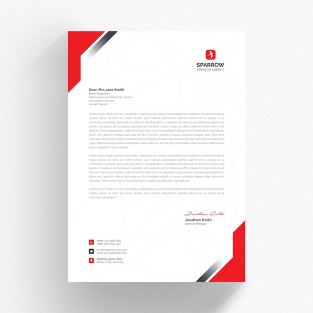 Business letterhead mockup isolated