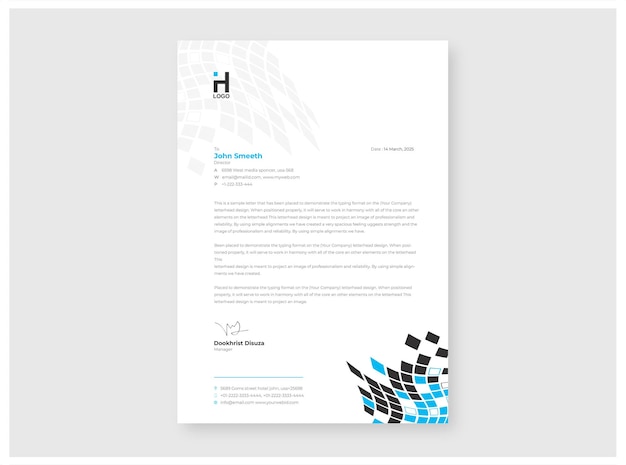 Business letterhead photoshop template