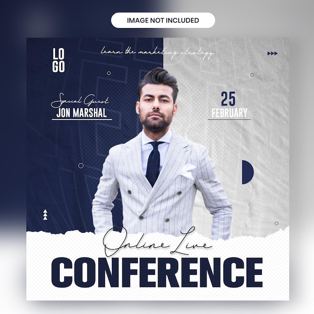 Business live conference social media post banner template