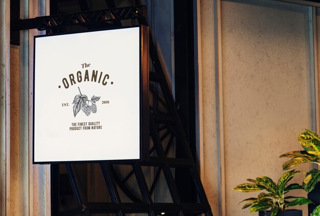 PSD business logo marker signage mockup