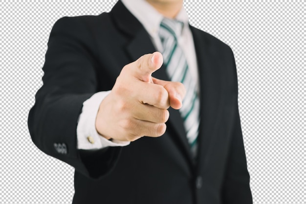 Business man pointing finger of command concept psd