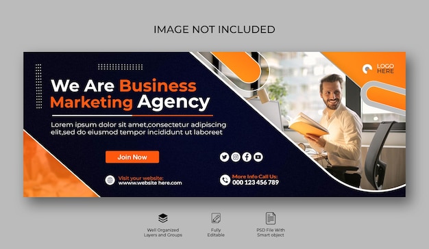 PSD business marketing agency facebook banner or web template