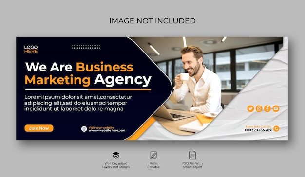 PSD business marketing agency facebook banner or web template