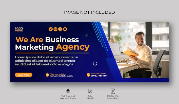 PSD business marketing agency facebook banner or web template