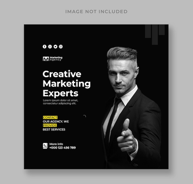 PSD business marketing agency promotion social media instagram post template