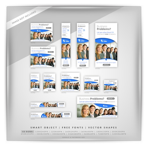 PSD business marketing google banner set