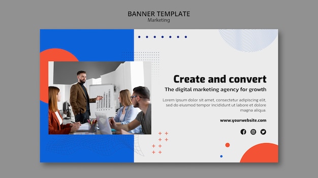 PSD business marketing horizontal banner template