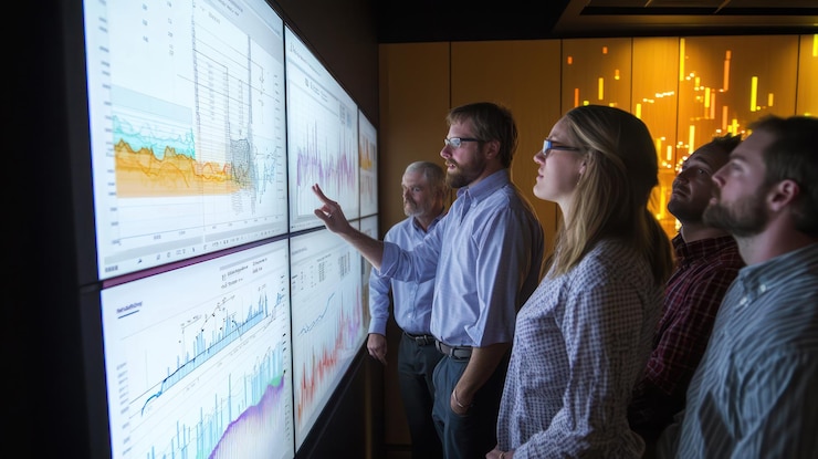 PSD business meeting with data analytics