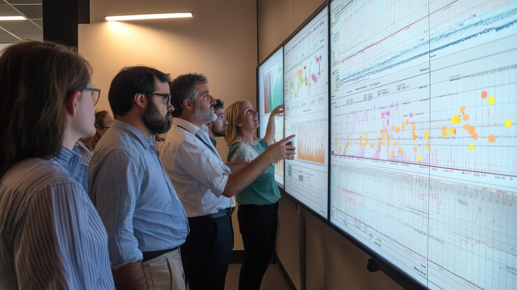 PSD business meeting with data visualization