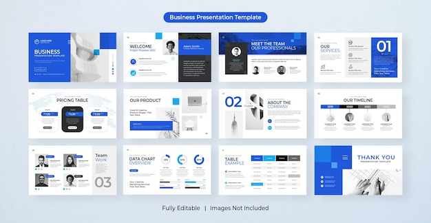 PSD business minimal slides presentation template.