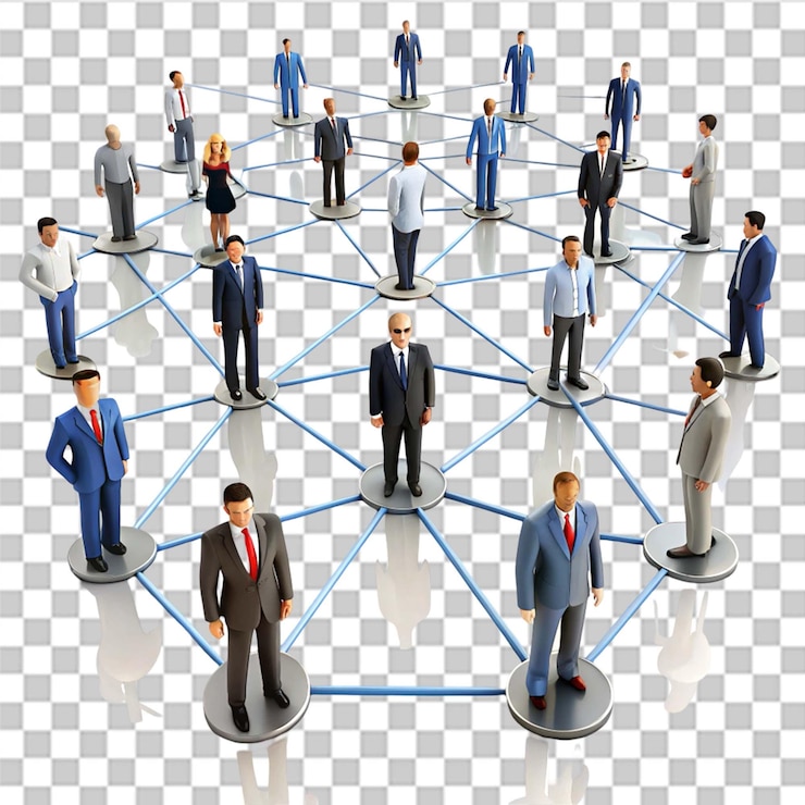 PSD business networking isolated on transparent background