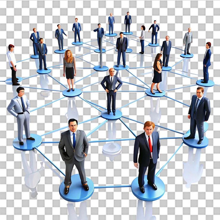 PSD business networking isolated on transparent background