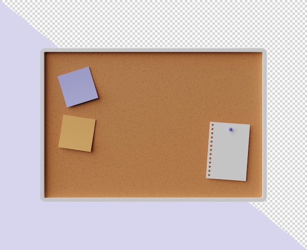 business noticeboard cork with memo papers for school or office