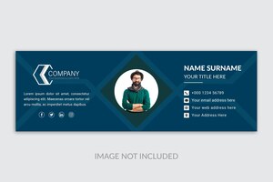 business owner email signature template or email footer and personal social media cover design