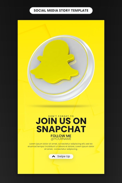 Business page promotion with 3d render snapchat icon for instagram and social media story template