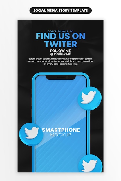Business page promotion with smartphone for social media and instagram story template