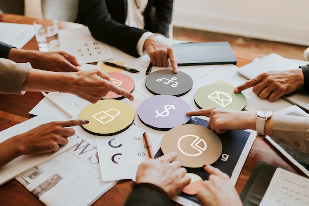 business people discussing financial growth