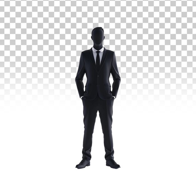 PSD business people silhouettes on transparent background