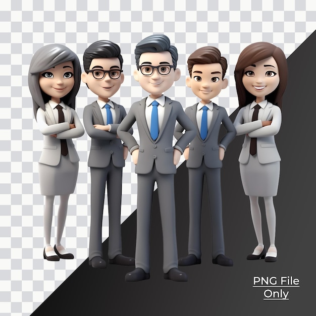 Business people teamwork in uniform shirt and tie clothes only png premium psd