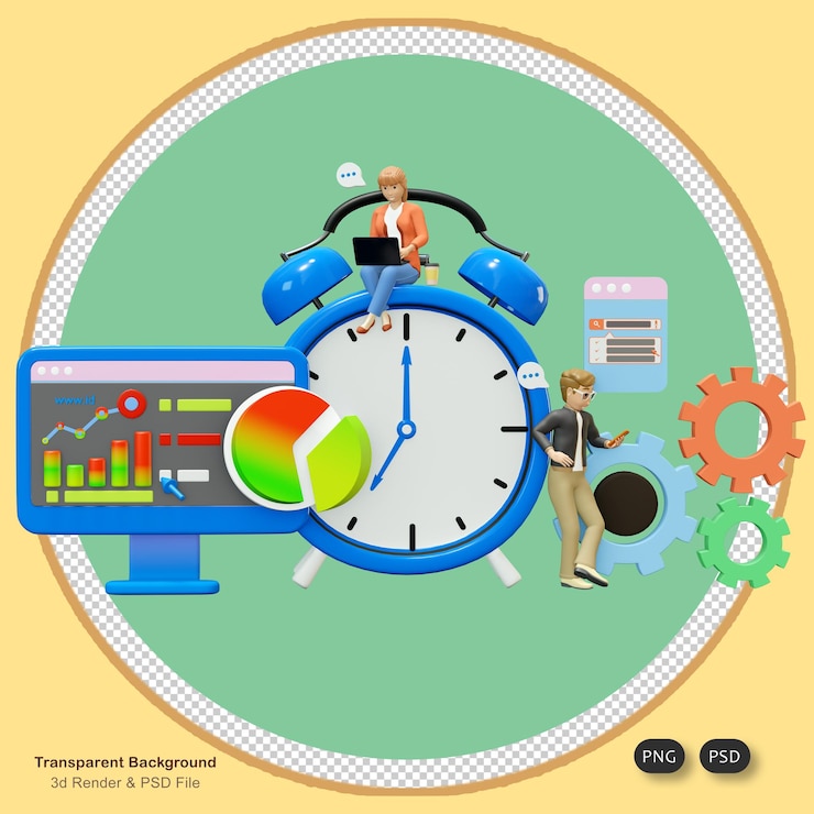 PSD business planning management 3d illustration