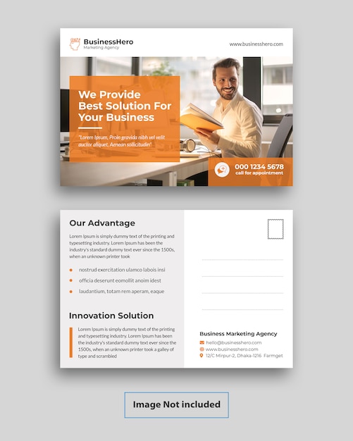 PSD business postcard