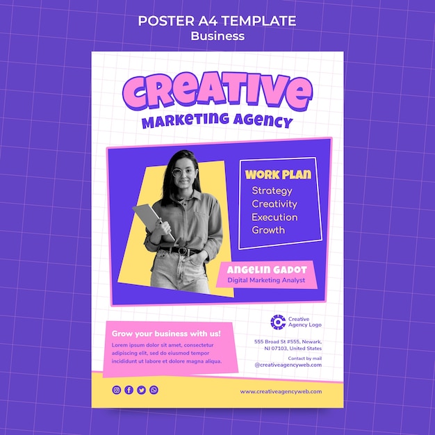 PSD business poster design template