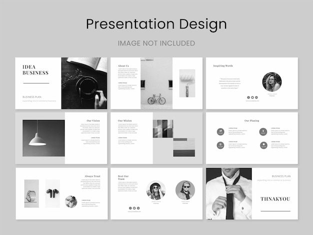 PSD business presentation design templates set