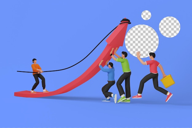 Business profit and financial growth. 3D Illustration