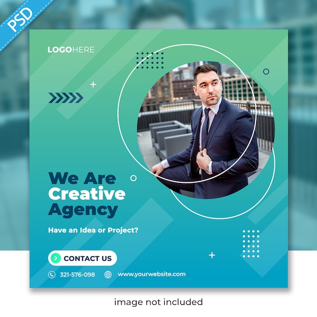 Promozione aziendale e corporate per social media instagram post banner template