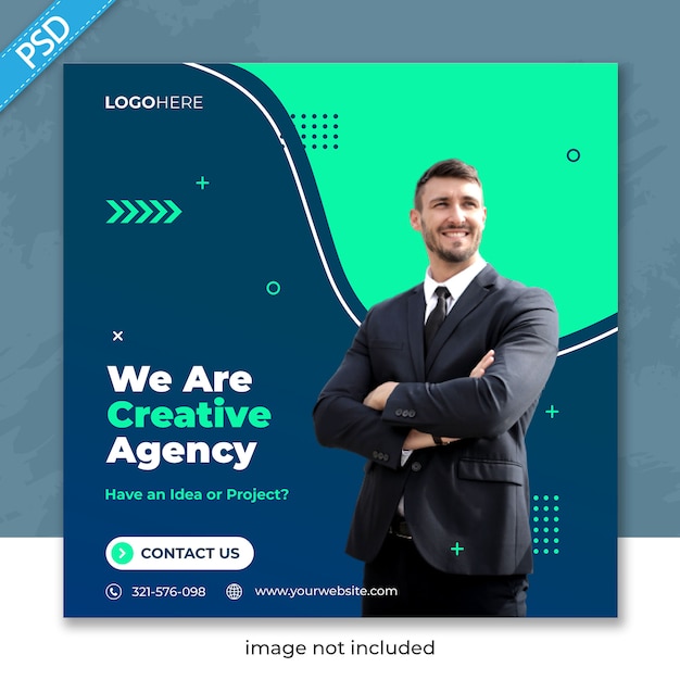 Promozione aziendale e corporate per social media instagram post banner template