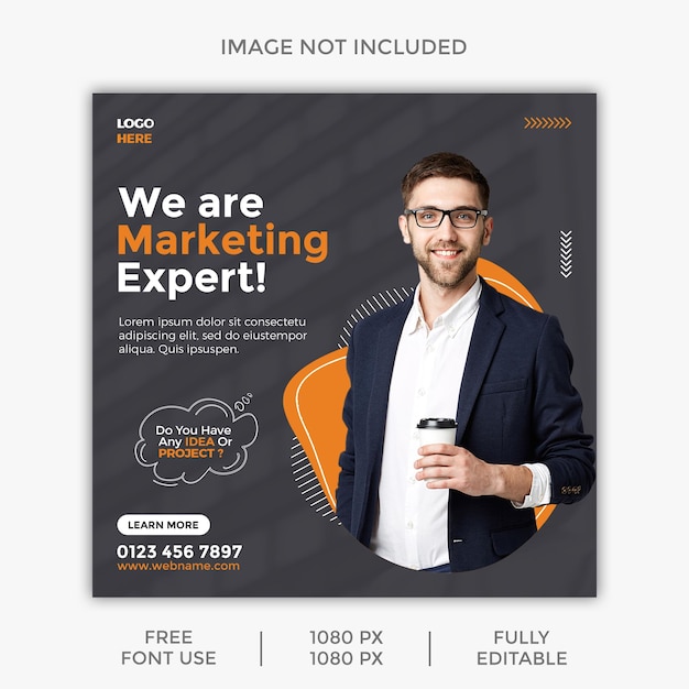 Business promotion and corporate social media post banner template