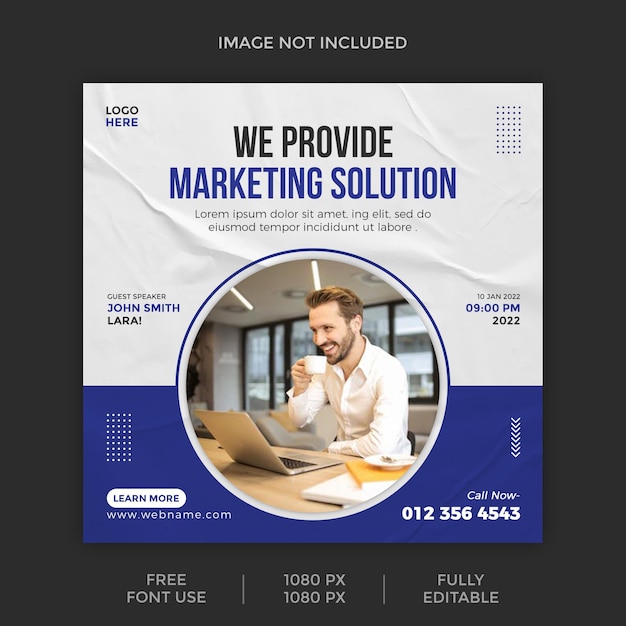 Business promotion and corporate social media post banner template