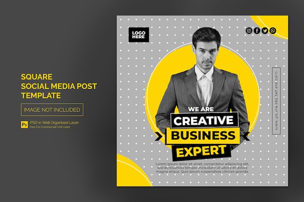 Business promotion and corporate social media post or square banner template